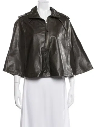 Pre-owned Twp Lambskin Cape W/ Tags In Green
