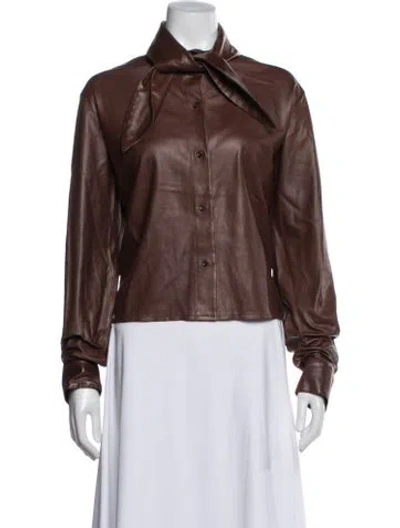 Pre-owned Twp Lambskin Jacket In Brown