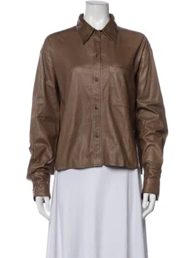 Pre-owned Twp Lambskin Jacket In Brown