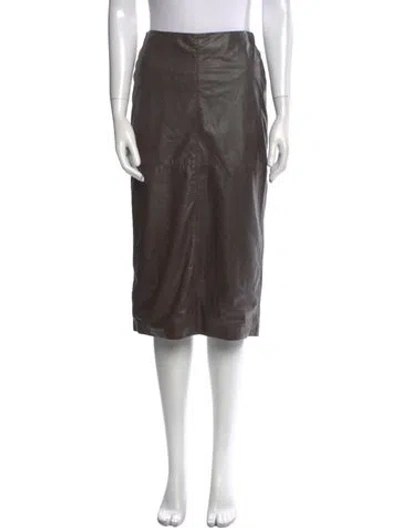 Pre-owned Twp Lambskin Knee-length Skirt In Brown