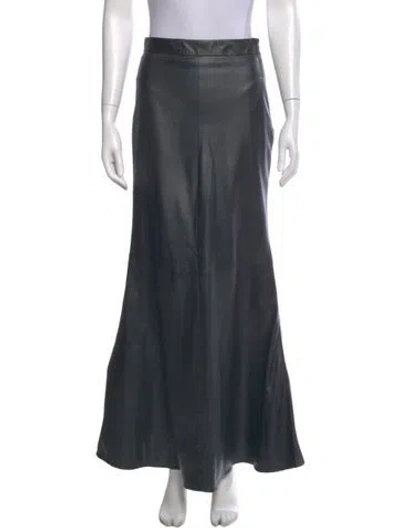 Pre-owned Twp Lambskin Long Skirt In Gray