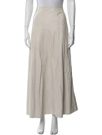Pre-owned Twp Lambskin Long Skirt In Neutral