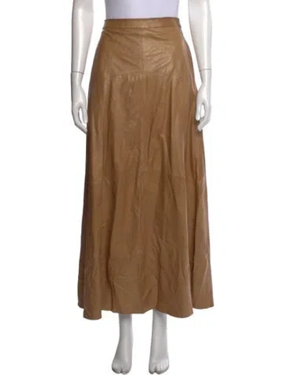 Pre-owned Twp Lambskin Long Skirt In Neutrals