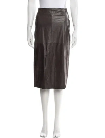 Pre-owned Twp Lambskin Midi Length Skirt In White
