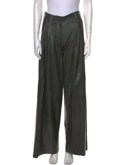 Pre-owned Twp Lambskin Wide Leg Pants In Black