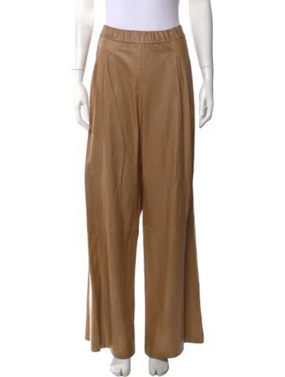 Pre-owned Twp Lambskin Wide Leg Pants In Neutral