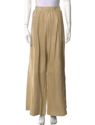 Pre-owned Twp Lambskin Wide Leg Pants In Neutrals