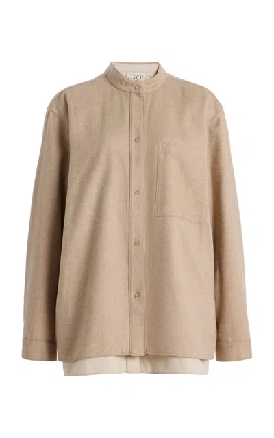 Twp Lattache Wool; Silk And Cashmere Shirt In Neutral