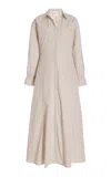 Twp Lazy Hazy Days Of Summer Cotton Maxi Shirt Dress In Off-white