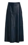 Twp Leather Skirt In Blue