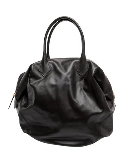 Pre-owned Twp Leather Top Handle Bag In Black