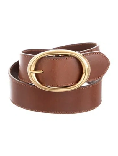 Pre-owned Twp Leather Waist Belt In Brown