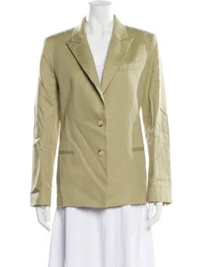 Pre-owned Twp Linen Blazer In Green