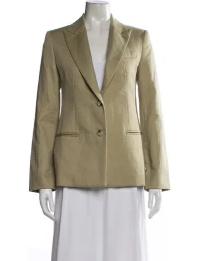 Pre-owned Twp Linen Blazer In Green