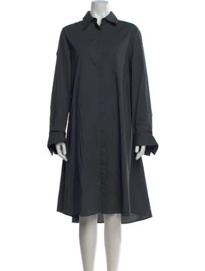 Pre-owned Twp Linen Midi Length Dress In Green