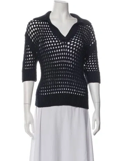 Pre-owned Twp Linen Patterned Sweater In Black