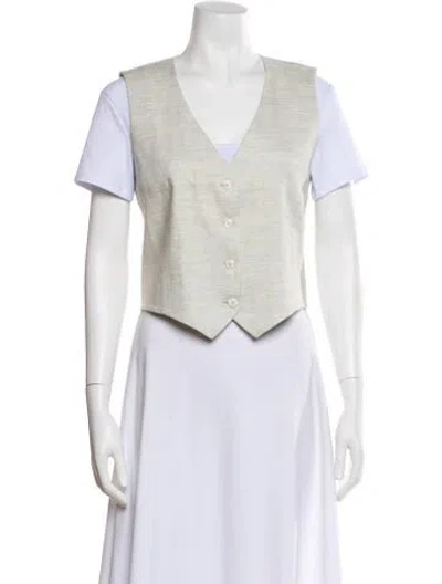 Pre-owned Twp Linen Striped Vest In Neutral