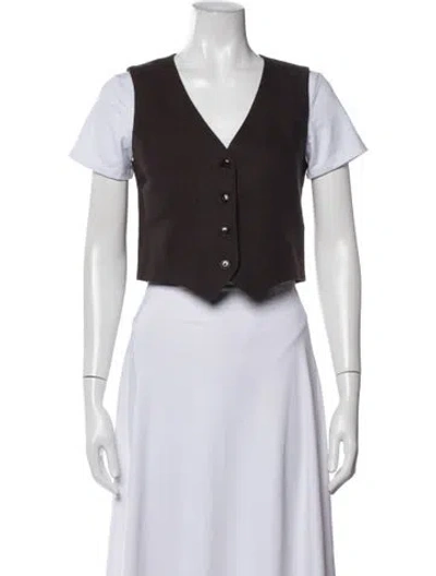 Pre-owned Twp Linen Vest In Brown