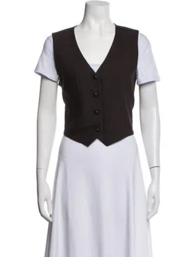 Pre-owned Twp Linen Vest In Brown