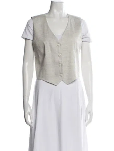 Pre-owned Twp Linen Vest In Grey
