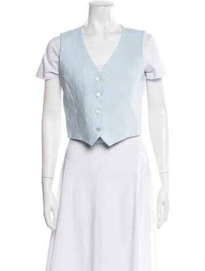Pre-owned Twp Linen Vest In White