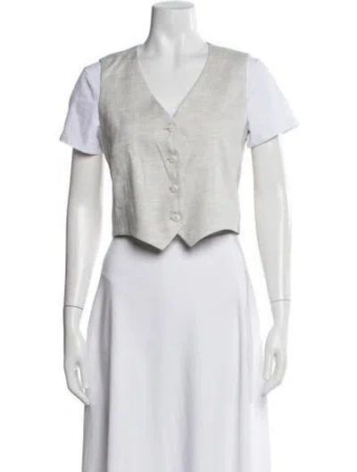 Pre-owned Twp Linen Vest In White