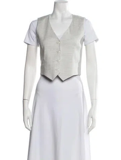 Pre-owned Twp Linen Vest In White