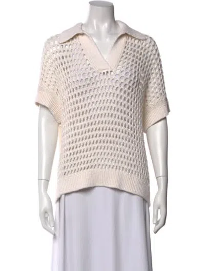 Pre-owned Twp Linen V-neck Sweater W/ Tags In Neutrals