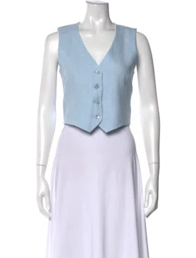 Pre-owned Twp Linen V-neck Top W/ Tags In Multi