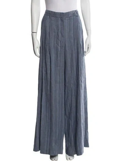 Pre-owned Twp Linen Wide Leg Pants In Blue