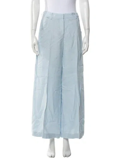 Pre-owned Twp Linen Wide Leg Pants In Blue