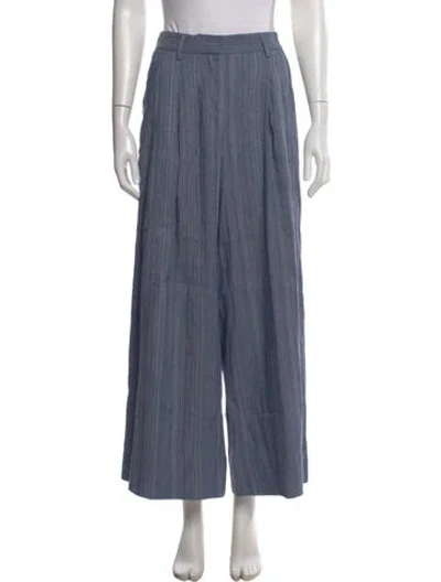 Pre-owned Twp Linen Wide Leg Pants In Blue