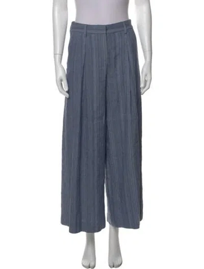 Pre-owned Twp Linen Wide Leg Pants In Blue