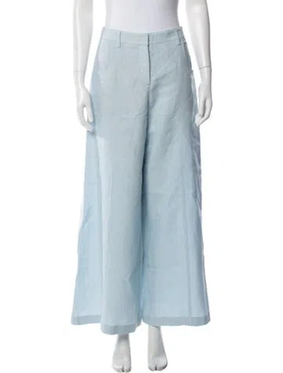 Pre-owned Twp Linen Wide Leg Pants In Blue