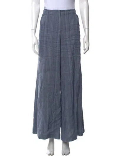 Pre-owned Twp Linen Wide Leg Pants In Blue