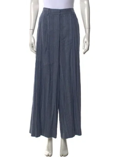 Pre-owned Twp Linen Wide Leg Pants In Blue
