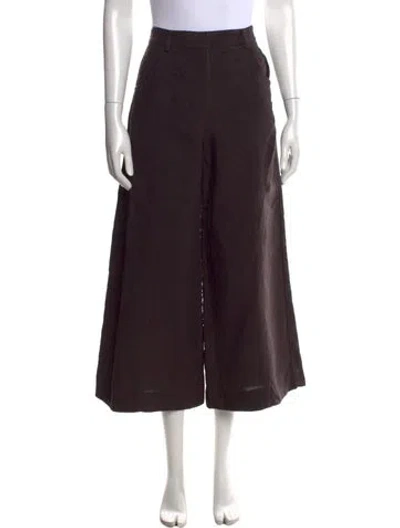 Pre-owned Twp Linen Wide Leg Pants In Brown