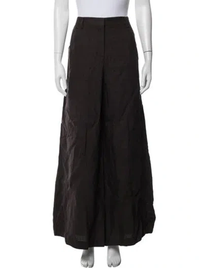Pre-owned Twp Linen Wide Leg Pants In Brown