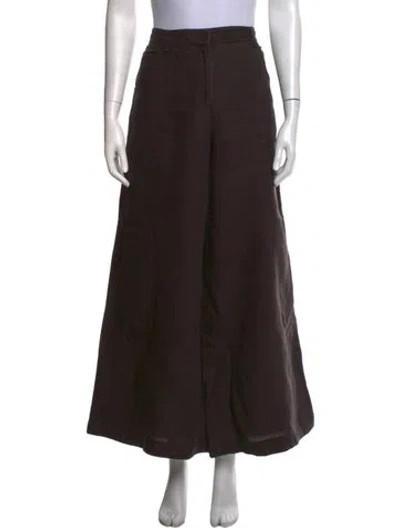 Pre-owned Twp Linen Wide Leg Pants In Brown