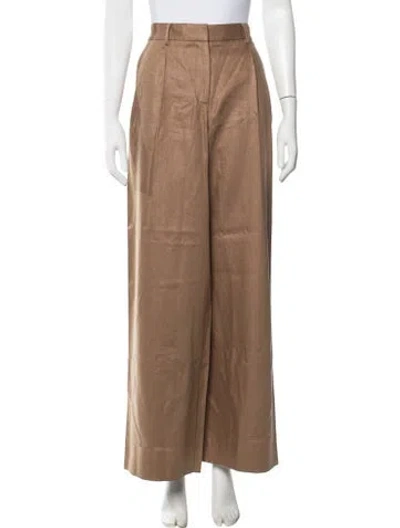Pre-owned Twp Linen Wide Leg Pants In Brown