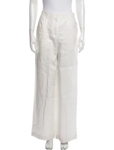 Pre-owned Twp Linen Wide Leg Pants In White