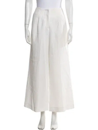 Pre-owned Twp Linen Wide Leg Pants In White