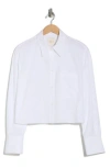 Twp Little Big Joe Crop Button-up Shirt In White