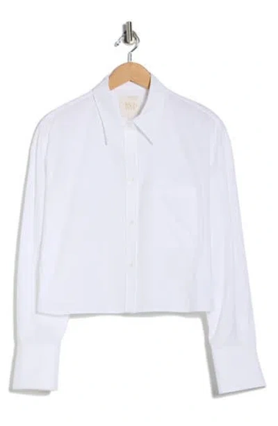 Twp Little Big Joe Crop Button-up Shirt In White