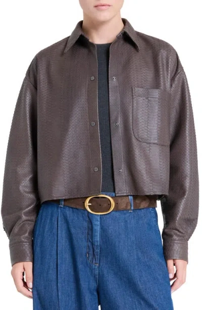 TWP TWP LITTLE BIG JOE LEATHER BUTTON-UP SHIRT