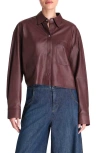 Twp Little Big Joe Leather Shirt In Wine