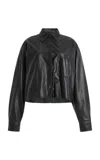 Twp Little Big Joe Leather Shirt In Black