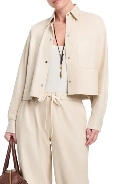 Twp Little Big Joe Leather Shirt In Creme Brulee