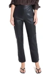 Twp Logan Tapered Ankle Straight Leg Leather Pants In Black