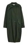 Twp Long Bogie Trench Coat In Green
